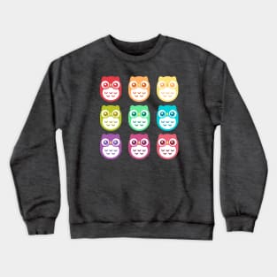 Rainbow Cute Pastel Baby Owls Crewneck Sweatshirt